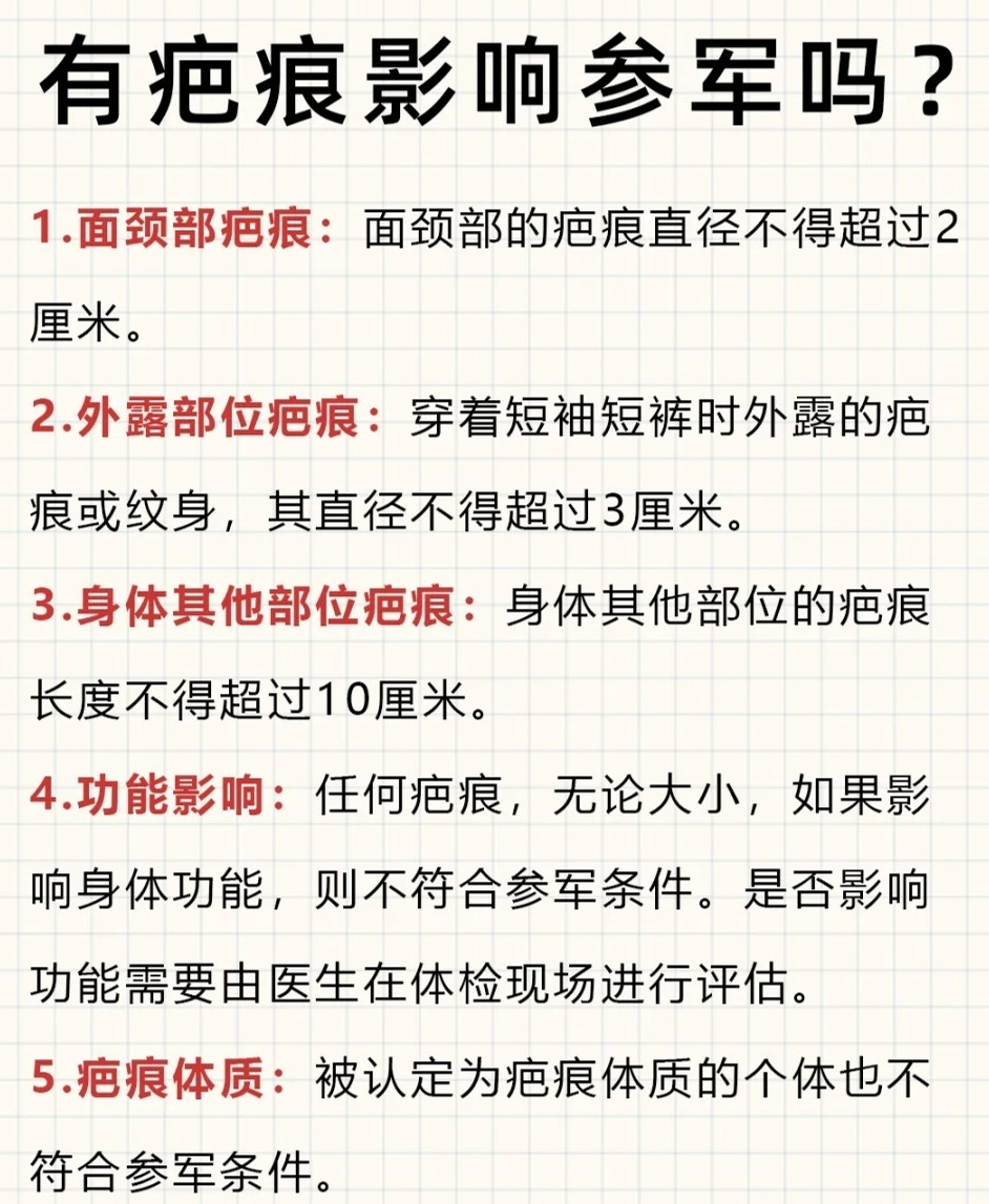 什么樣的疤痕不能當(dāng)兵？深度解析征兵體檢標(biāo)準(zhǔn)中的疤痕要求，征兵體檢標(biāo)準(zhǔn)中的疤痕要求深度解析，哪些疤痕影響當(dāng)兵資格？